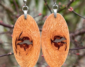 Lightweight Wooden Avocado Wood Earrings Salvaged From Jason Mraz Orchard