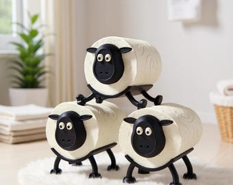 3D Printed Sheep Toilet Paper Roll Holder: Bathroom Organizer, Set of 3