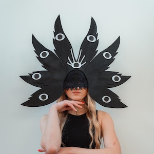 Angel headpiece, Winged face mask, Eye mask, Seraph mask, Cosplay