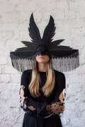 Black Lace Masquerade Mask: Venetian Dance Mask with Fringe product logo