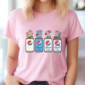 Floral Diet Pepsi Club Shirt: Soda Lover Crewneck