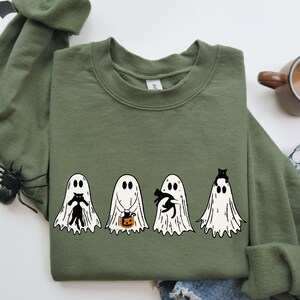 Cute Ghost Black Cats Halloween Shirt, Ghost Cat Halloween Shirt, Spooky Season, Cat Lover Gift, Halloween Gift Cats Owner, Halloween Party