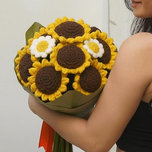 Crochet Sunflower & Daisy Bouquet Pattern: Amigurumi Flowers PDF