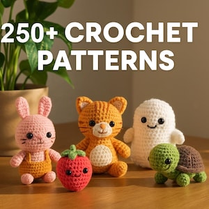250 Micro Amigurumi Crochet Patterns: Mini Keychain Collection (PDF Download)