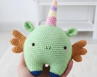 Dragon Crochet Pattern, Amigurumi Fantasy Dragon Toy, Whimsical Plush , Magical Creature