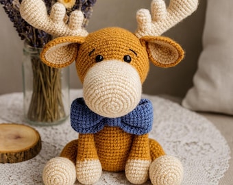 Schema amigurumi per alce all'uncinetto / Tutorial in PDF per peluche