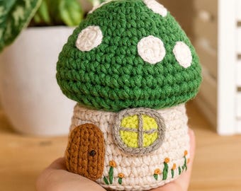 Amigurumi Crochet Pattern Forest Cottage – Enchanted Mushroom House Fairy Tale Toy, DIY Handmade Decor