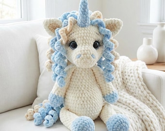 Einhorn Plüsch Häkelanleitung, Amigurumi Einhorn Spielzeug