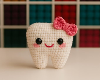 Tooth Amigurumi Crochet Pattern: Kawaii Plushie DIY Tutorial (PDF Pattern)