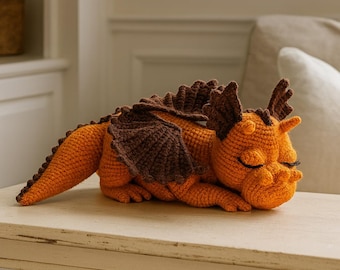 Sleeping Dragon Crochet Pattern: Amigurumi Plush Toy (PDF Download)