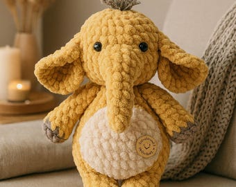 Patrón de elefante amigurumi de ganchillo: Peluche (Patrón PDF)