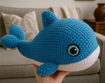 Patrón de crochet de ballena amigurumi: peluche para principiantes (PDF)