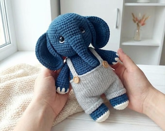 Crochet Elephant Pattern, Amigurumi Elephant Doll,Toy, Plush
