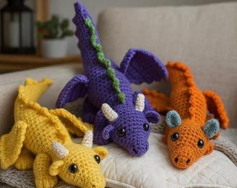 Dragon Crochet Pattern: Amigurumi Plush Toy Tutorial (Digital Download)