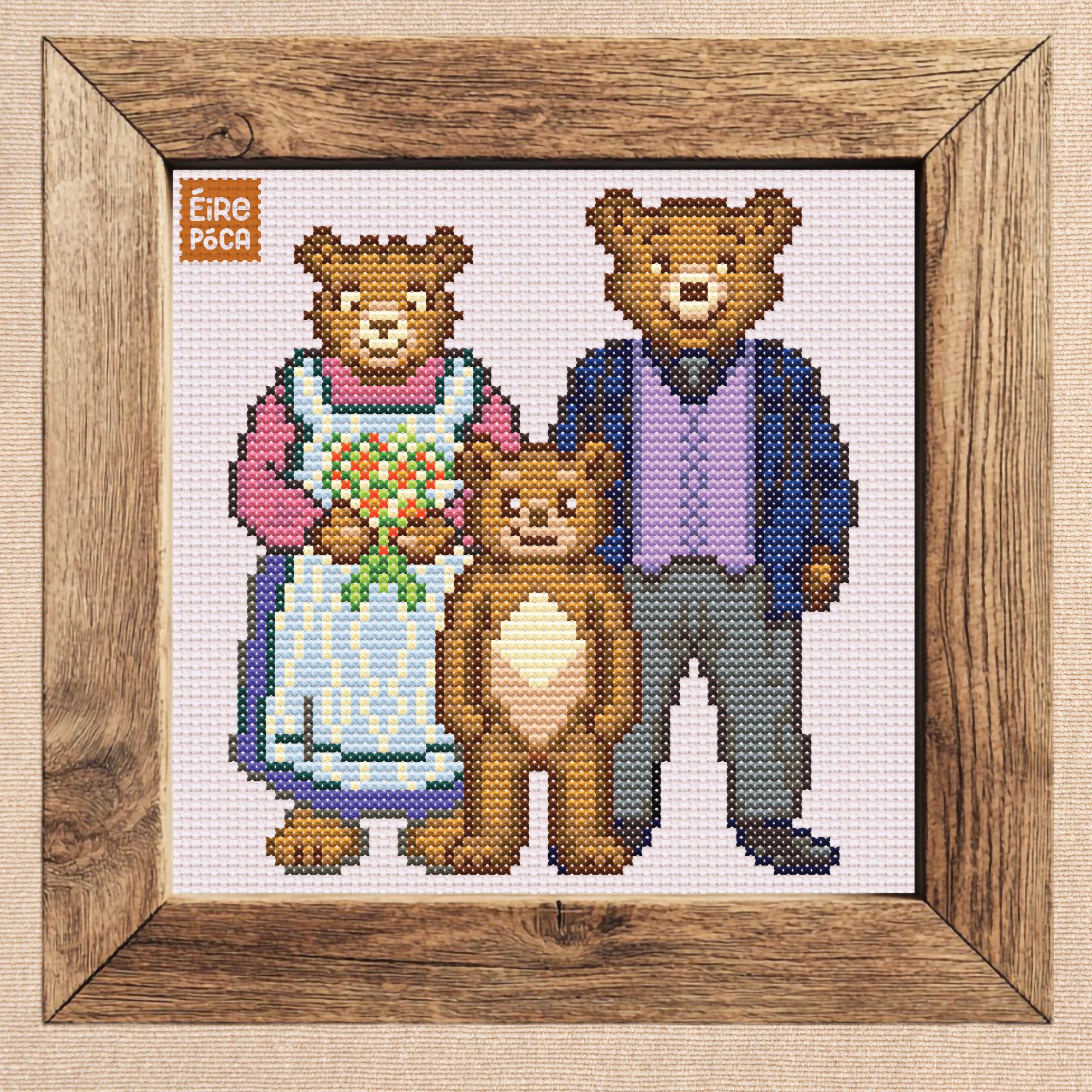 くまのパディントン（クロスステッチ完成品） Paddington bear cross stitch - Etsy 日本