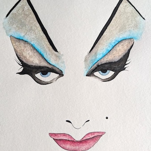 Divine original watercolor painting- John Waters, Pink Flamingos, Hairspray, Drag Queen