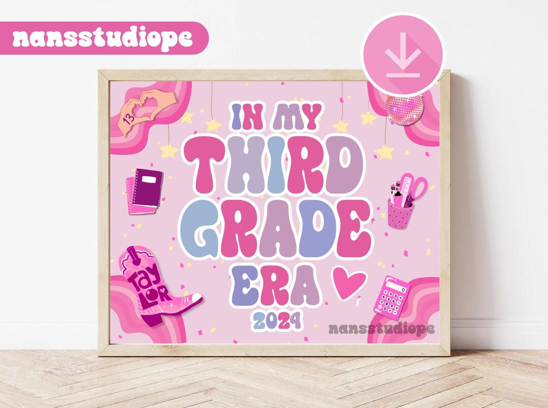 First Day of 3rd Grade Sign First Day of School Sign 3rd Grade First ...