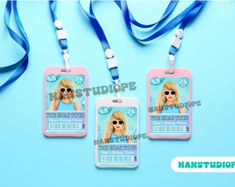 Editable VIP Party Pass Badge, Disco In My Birthday Era, Birthday Girl Party Pass, Eras Vip Badge, Lanyard Badge, Editable,Digital, 2.5x3.5