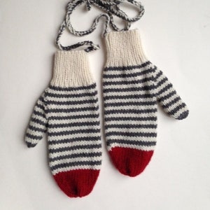 Adult Sock Monkey mittens on a string/cord