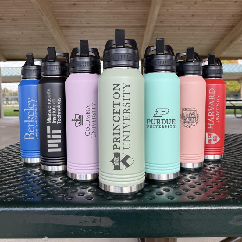 Custom 32oz Logo Water Bottle, Personalized Text Image Tumbler, College ...