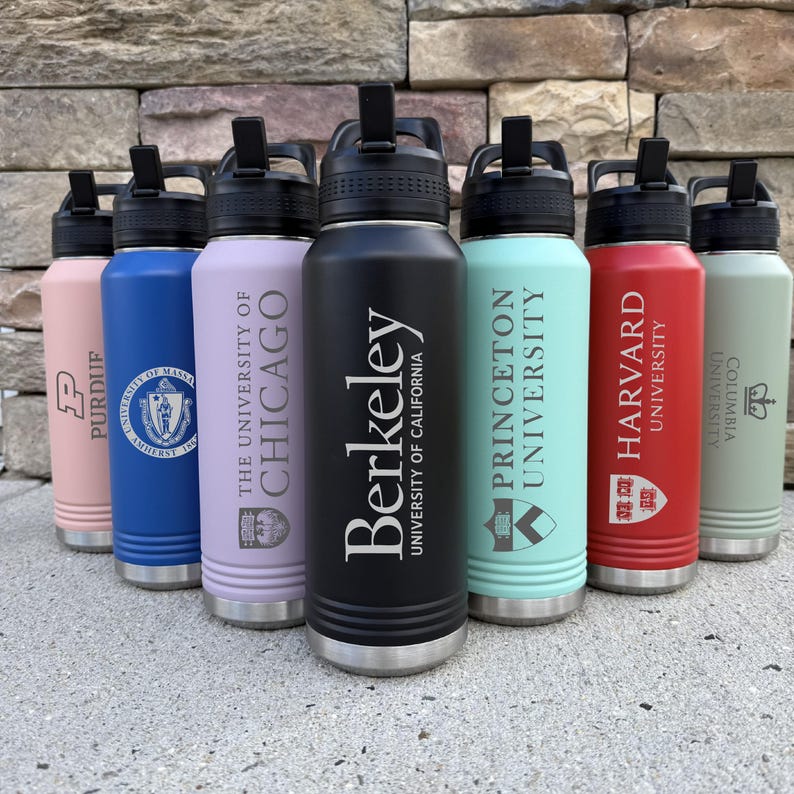 Custom 32oz Logo Water Bottle, Personalized Text Image Tumbler, College ...