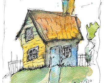 Esboço de pintura de casa por Mike Friday