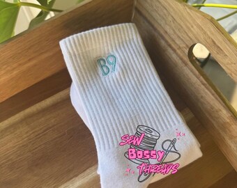 B9 Bingo Embroidered Socks | Funny Bingo Crew Socks- BINGO lover gift