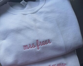 Embroidered Bridal Crewneck and Joggers Set, Bachelorette Party