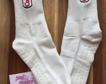 GRIP SOCKS - Diet Coke Embroidered for Pilates, Yoga, Barre, Lagree - Comfortable and stylish grip socks