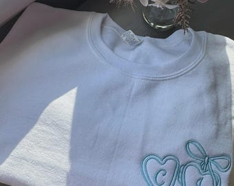 Coquette Sweatshirt personalized locket Dainty Cute Bachelorette Party Shirt Vintage Aesthetic Wedding Bridal Gift Top