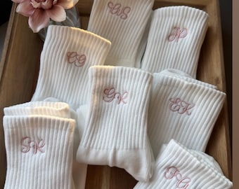Custom Monogram Socks, Pilates Barre Lagree Grip Socks, Personalized Crew Socks, Bachelorette Gift