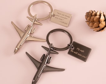 Chaveiro de avião personalizado com gravação: Presentes de viagem personalizados, lembrança de despedida, presente para novos começos