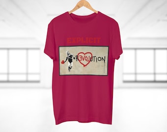 Banksy Art Cotton T-shirt, Urban Graffiti Graphic Shirt, Streetwear Top for Men