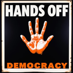 Hands Off Our Democracy, 20" x 20" Digital Protest Sign, Instant Download, Anti Trump, Anti Musk, Png File