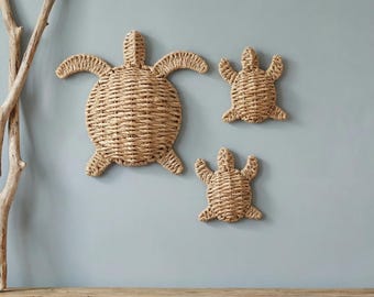 Handmade Turtle Wall Decor, Statement Wall Decor, Coastal Beach Art, Kids Nursery Gift