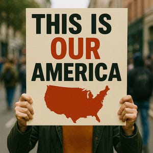This Is Our America, 20" x 20" Png File Digital Protest Sign, Instant Download, Anti Trump and Musk,