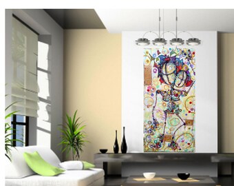 Sassy Sista - 24 x 48 Modern Abstract Painting by Kim Dean