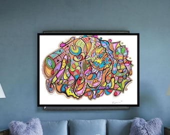 Seduction Hurts - Original Abstract Ink Painting by Kim Dean (19x24)