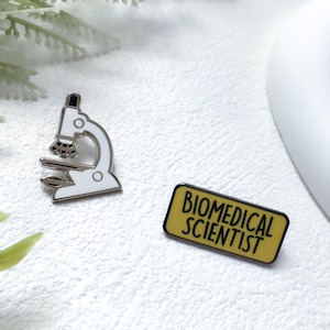 Microscope Chemistry Lab Science Enamel Pin | Biologist Scientist Badge Pin | Lapel Pin | Funny Enamel Pin Set | Gift for Her Him