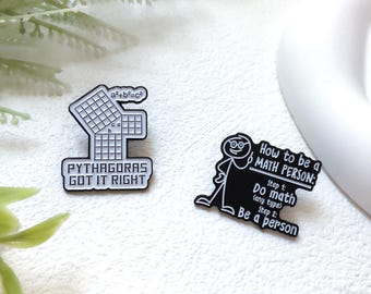 Math, Mathematics Enamel Pin | Math Lovers Badge Pin | Lapel Pin | Collar Pin | Funny Enamel Pin Set | Gift for Her Him
