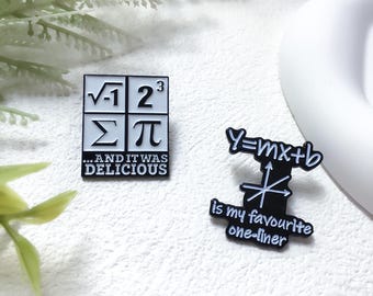 Mathematics Enamel Pin | Math Lovers Badge Pin | Lapel Pin | Collar Pin | Funny Enamel Pin Set | Gift for Her Him