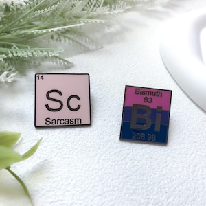 Funny Elements Enamel Pin | Science Teacher Scientist Badge Pin | Lapel Pin | Funny Enamel Pin Set | Gift for Her Him