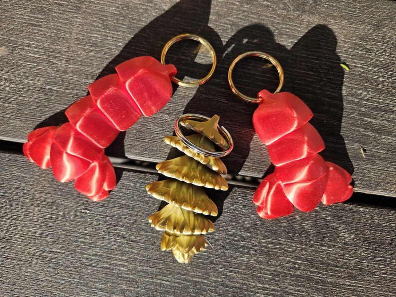 Segmented Chain Key Assorted 3D Printed Flexible Animal Tail Key Chains - Set of 3 - Etsy