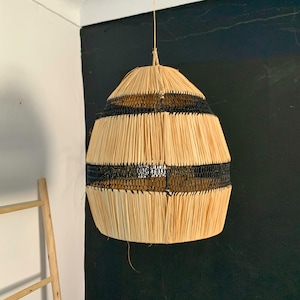 raffia pendant light , hanging lamp shade in raffia , Rattan Pendant Light High Quality Handmade, Retro Boho Lighting Decor for All Rooms