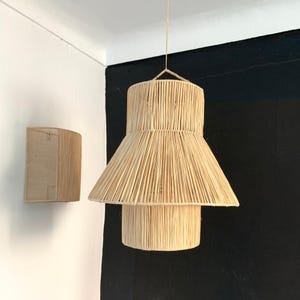 Raffia-hanglampkap: natuurlijk geweven hanglamp