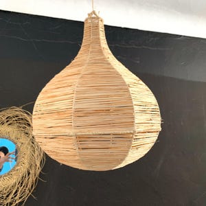 raffia pendant light , hanging lamp shade in raffia , Rattan Pendant Light High Quality Handmade, Retro Boho Lighting Decor for All Rooms