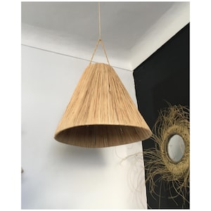 raffia pendant lamp, lamp shade raffia pendent light , natural raffia lamp