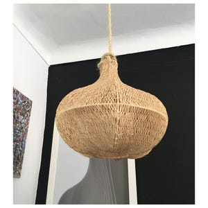 Handgemaakte raffia hanglamp: Marokkaanse hanglampenkap