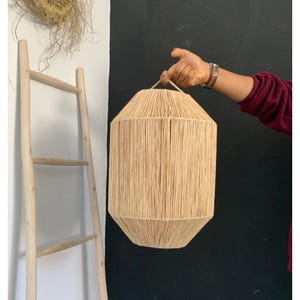 Raffia pendant lamp Large pendant light, Rattan pendant light, Hanging light