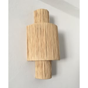 raffia sconce wall decor ,raffia wall light